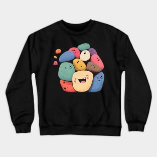 Adorable Comic Kawaii Style Stones: A Cute and Original Decoration for Your Home! Crewneck Sweatshirt